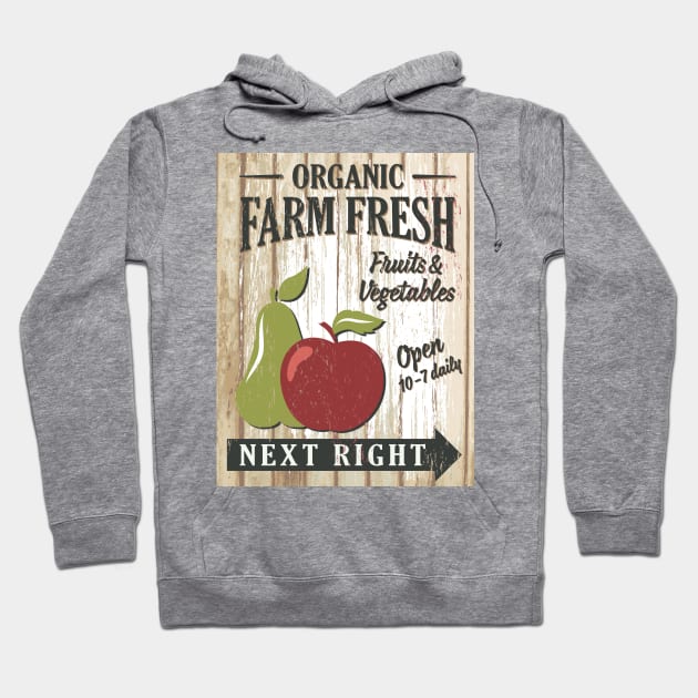 Vintage Farm Market Sign Hoodie by SWON Design